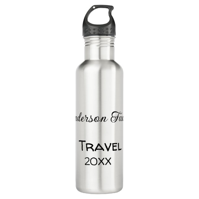 Bouteille D'eau Le nom de famille voyage vacances aventure ajouter (Devant)