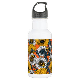 Bouteille D'eau Le pré en jaune et bleu