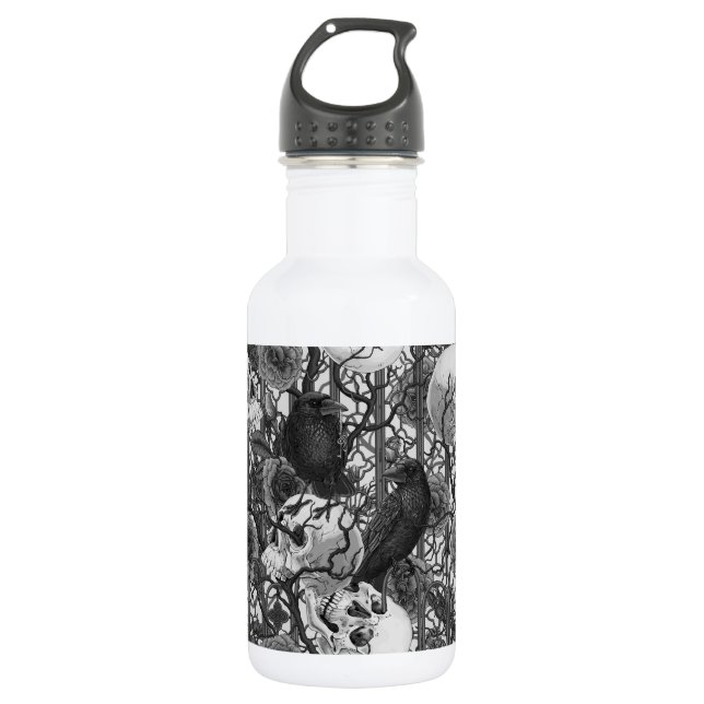 Bouteille D'eau Le secret de Raven. Illustration gothique sombre e (Devant)