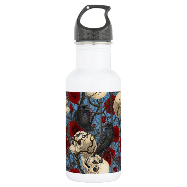 Bouteille D'eau Le secret de Raven. Illustration gothique sombre e (Devant)