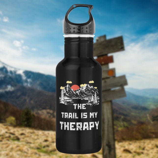 Bouteille D'eau Le sentier est ma thérapie Inspiration pour les ra (Créateur téléchargé)