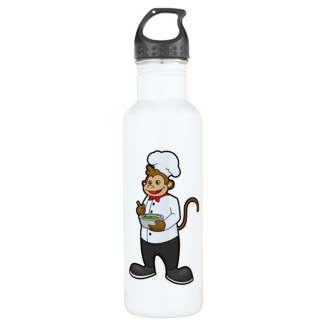 Bouteille D'eau Le singe cuire avec le bol (Devant)