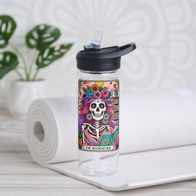 Bouteille D'eau Le ver de livre (Yoga (pivotée))