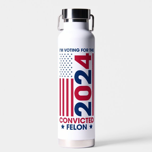 Bouteille D'eau Le vote de Trump condamné Felon 2024 (Avant)