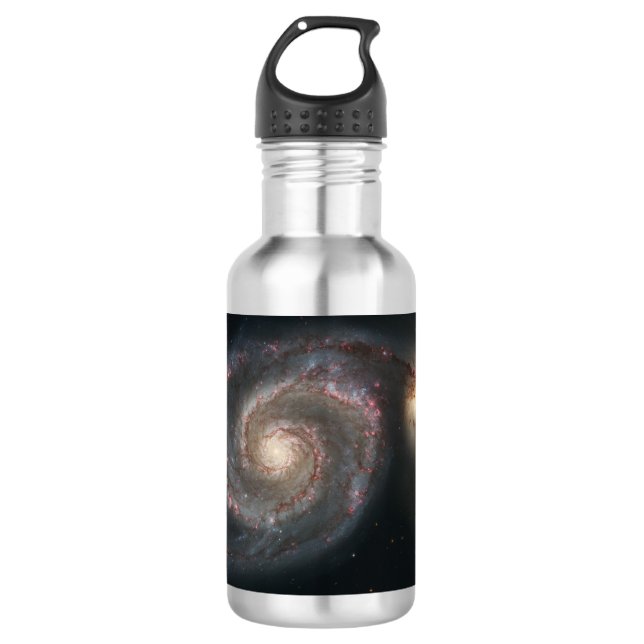 Bouteille D'eau Le Whirlpool Galaxy M51 & Companion dans l'espace (Devant)