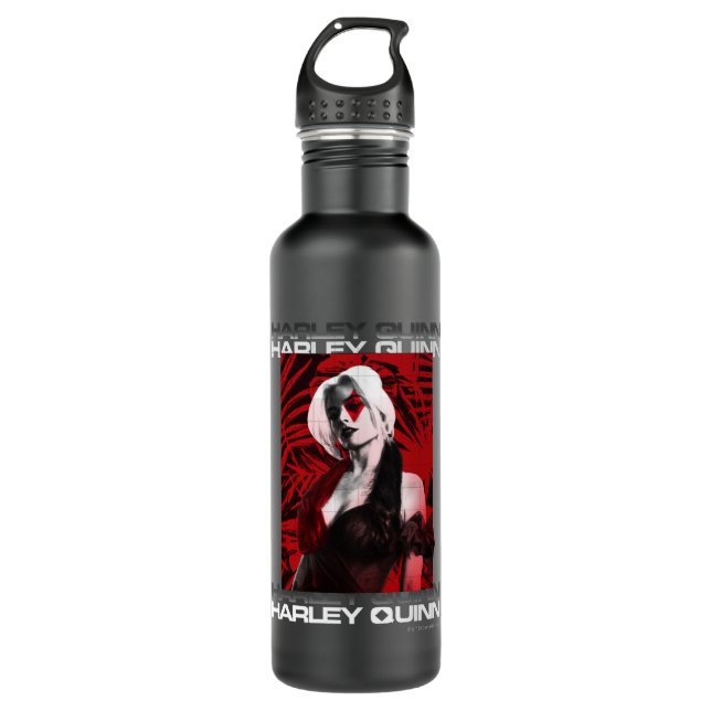 Bouteille D'eau L'équipe du suicide | Harley Quinn Portrait de la  (Devant)