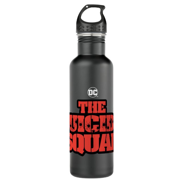 Bouteille D'eau L'équipe du suicide | Logo rouge et noir (Devant)