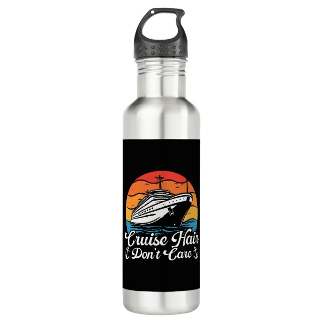 Bouteille D'eau Les cheveux de croisière ne se soucient pas (Devant)