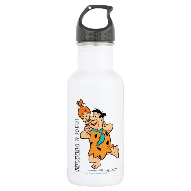 Bouteille D'eau Les Pierrafeu | Fred & Pebbles Flintstone (Devant)