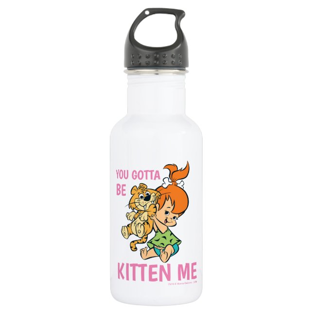 Bouteille D'eau Les Pierrafeu | Galets et son tigre (Devant)