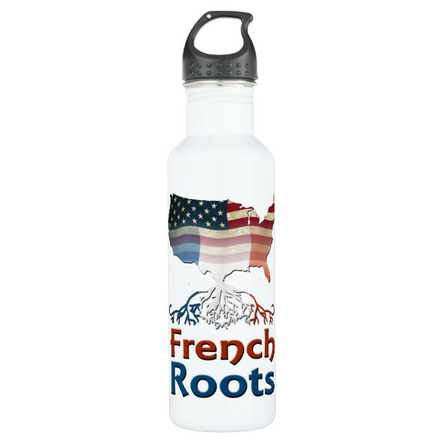 Bouteille D'eau Les racines françaises américaines (Devant)