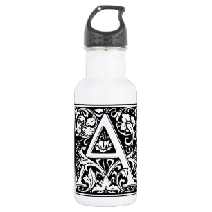 Bouteille D'eau Lettre A Monogramme Médiéval Art Nouveau