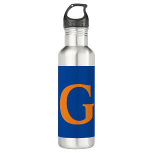 Bouteille D'eau Lettre Initiale Monogramme Moderne Design Bleu Ora