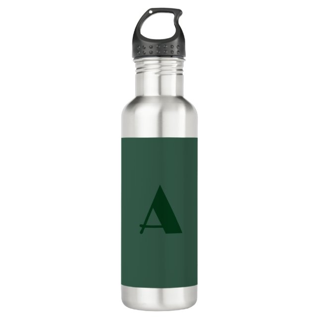 Bouteille D'eau LETTRE INITIALE MONOGRAPHIQUE Personnalisée Vert c (Devant)