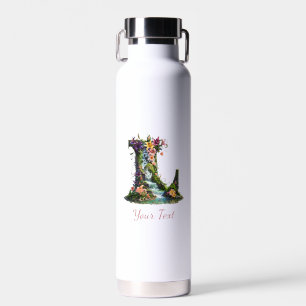 Bouteille D'eau Lettre L avec Lilies et Cascades - Imaginaire