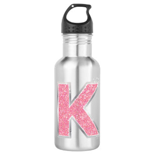 Bouteille D'eau Lettre rose K de parties scintillantes