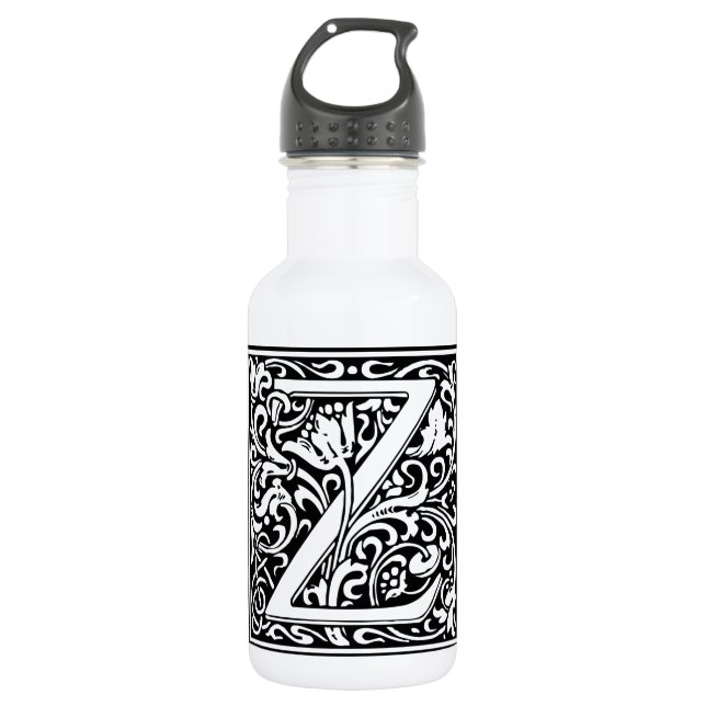 Bouteille D'eau Lettre Z Monogramme médiéval Art Nouveau (Devant)