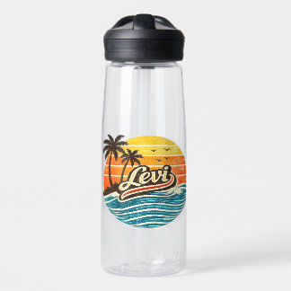 Bouteille D'eau Levi Retro Sunset Name Design