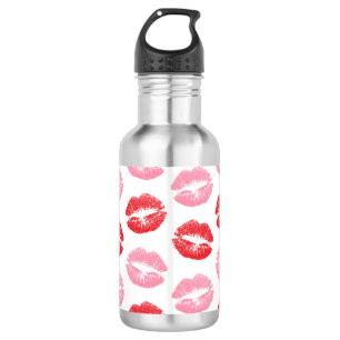 Bouteille D'eau Lèvres rouges et roses, motif de lèvres, rouge à l