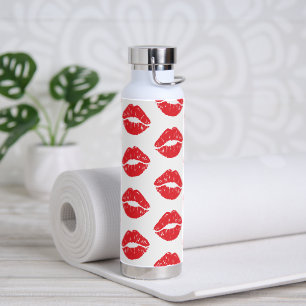 Bouteille D'eau Lèvres Rouges, Rouge À Lèvres, Baiser, Motif Des L