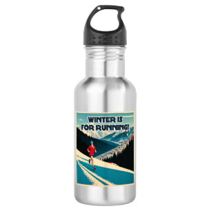 Bouteille D'eau L'Hiver Est Pour La Course