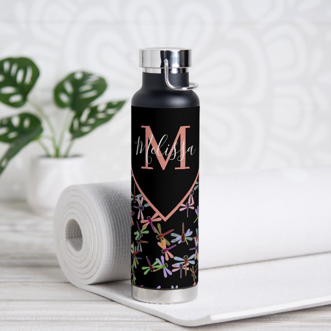 Bouteille D'eau libellules colorées personnalisées (Yoga)