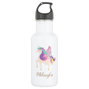 Bouteille D'eau Licorne Arc-en-Ciel Personnalisée Mignonne