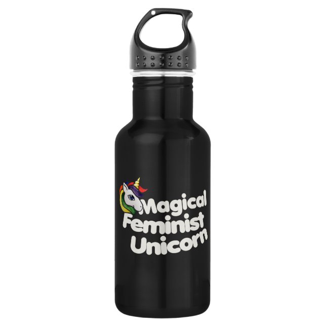 Bouteille D'eau licorne féministe magique (Devant)