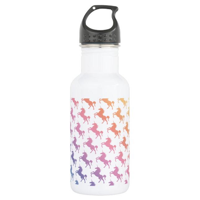 Bouteille D'eau Licornes d'arc-en-ciel (Devant)