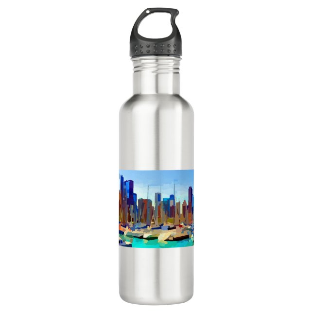 Bouteille D'eau Ligne aérienne du port de Chicago (Devant)