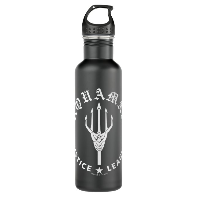 Bouteille D'eau Ligue de Justice | Aquaman Retro Trident Emblem (Devant)