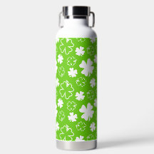 LIME GREEN WITH WHITE IRISH SHAMROCKS