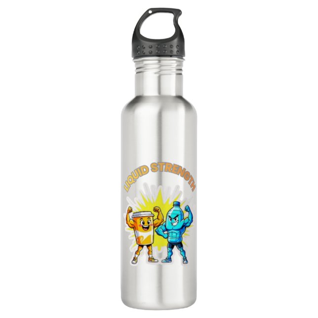 Bouteille D'eau Liquid Strength – Funny Juice & Water Muscle Desig (Devant)