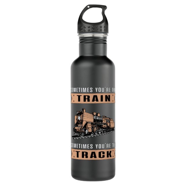 Bouteille D'eau Locomotive Trains Train Driver Railroad Funny Cade (Devant)