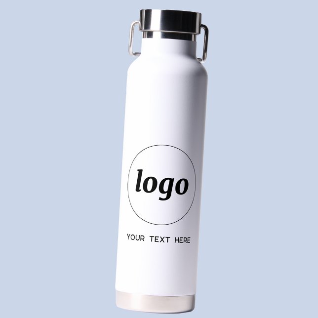 Bouteille D'eau Logo avec promotion de la marque commerciale texte (Simple logo with custom text promotional business branding water bottle)