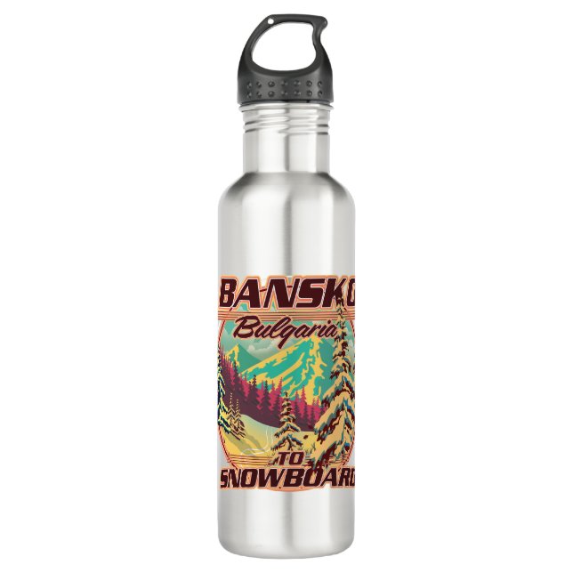 Bouteille D'eau Logo Bankso Bulgarie to Snowboard (Devant)