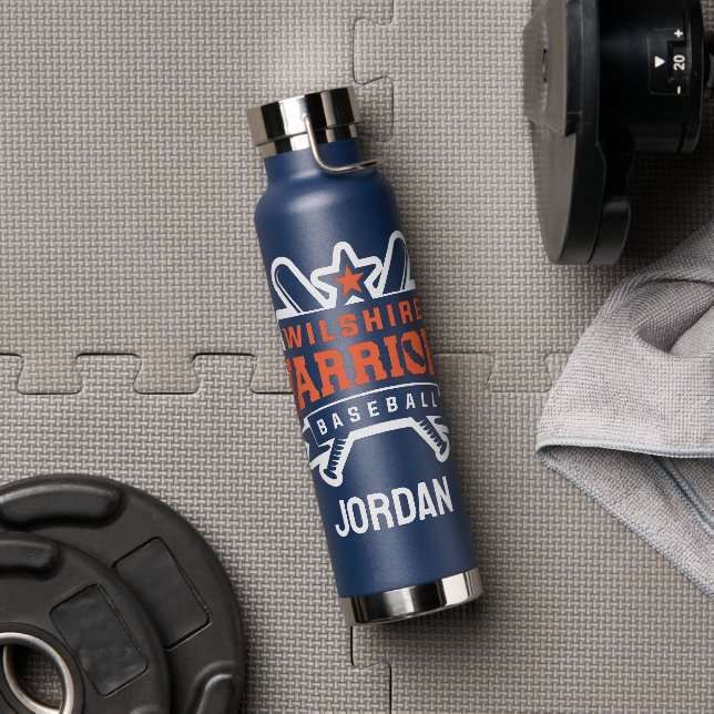 Bouteille D'eau Logo blanc de la Ligue de baseball Wilshire Warrio (Couvercle)