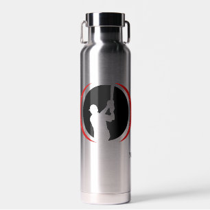 Bouteille D'eau Logo de base-ball noir rouge
