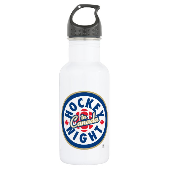 Bouteille D'eau Logo de la nuit du hockey au Canada (Devant)