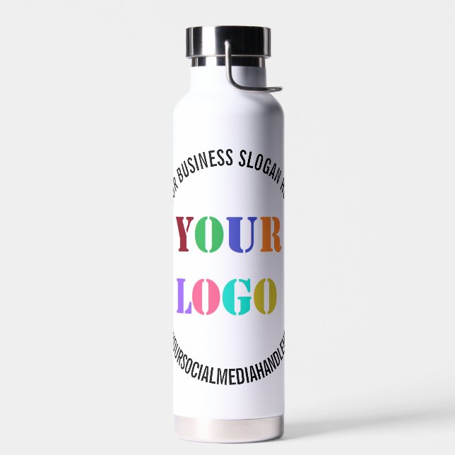 Bouteille D'eau Logo de l'entreprise Médias sociaux Modèle de bout (Gauche)