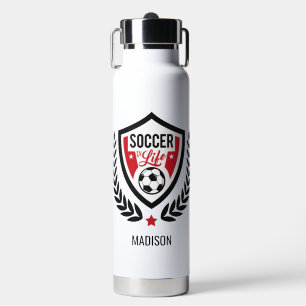 Bouteille D'eau Logo de soccer de nom personnalisé