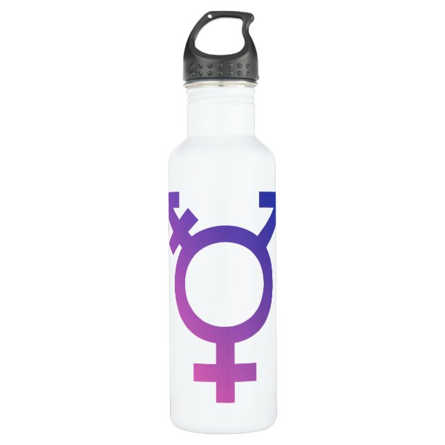 Bouteille D'eau Logo de symbole de transsexuel (Devant)