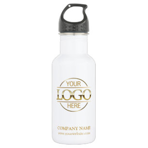 Bouteille D'eau Logo d'entreprise élégant blanc pour société