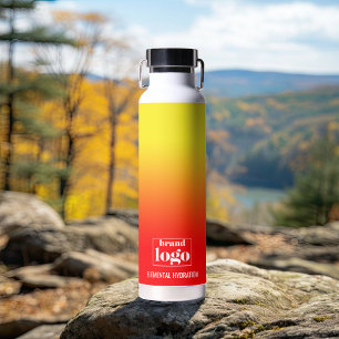 Bouteille D'eau Logo élémentaire minimaliste rouge jaune dégradé
