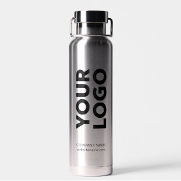 Bouteille D'eau Logo et texte personnalisés sur 2 côtés Argent