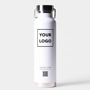 Bouteille D'eau Logo personnalisé Code QR et texte sur 2 côtés Bla