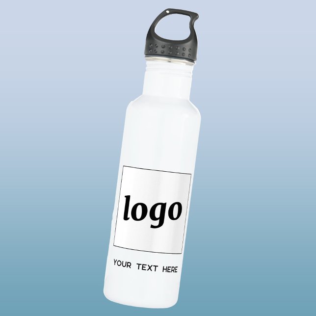 Bouteille D'eau Logo Simple Avec Entreprise Texte (Logo and custom text business promotional water bottle)
