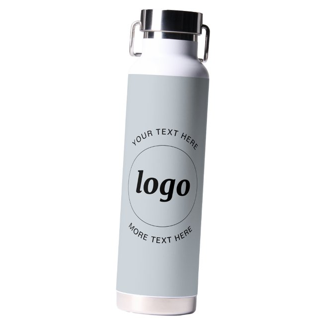 Bouteille D'eau Logo simple et texte Business Powder Blue (Logo with custom text business promotional powder blue water bottle)