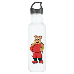 Bouteille D'eau L'ours dans les sports de basket-ball