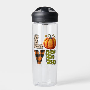 Bouteille D'eau LOVE - Citrouille mignon et lettres de points Polk